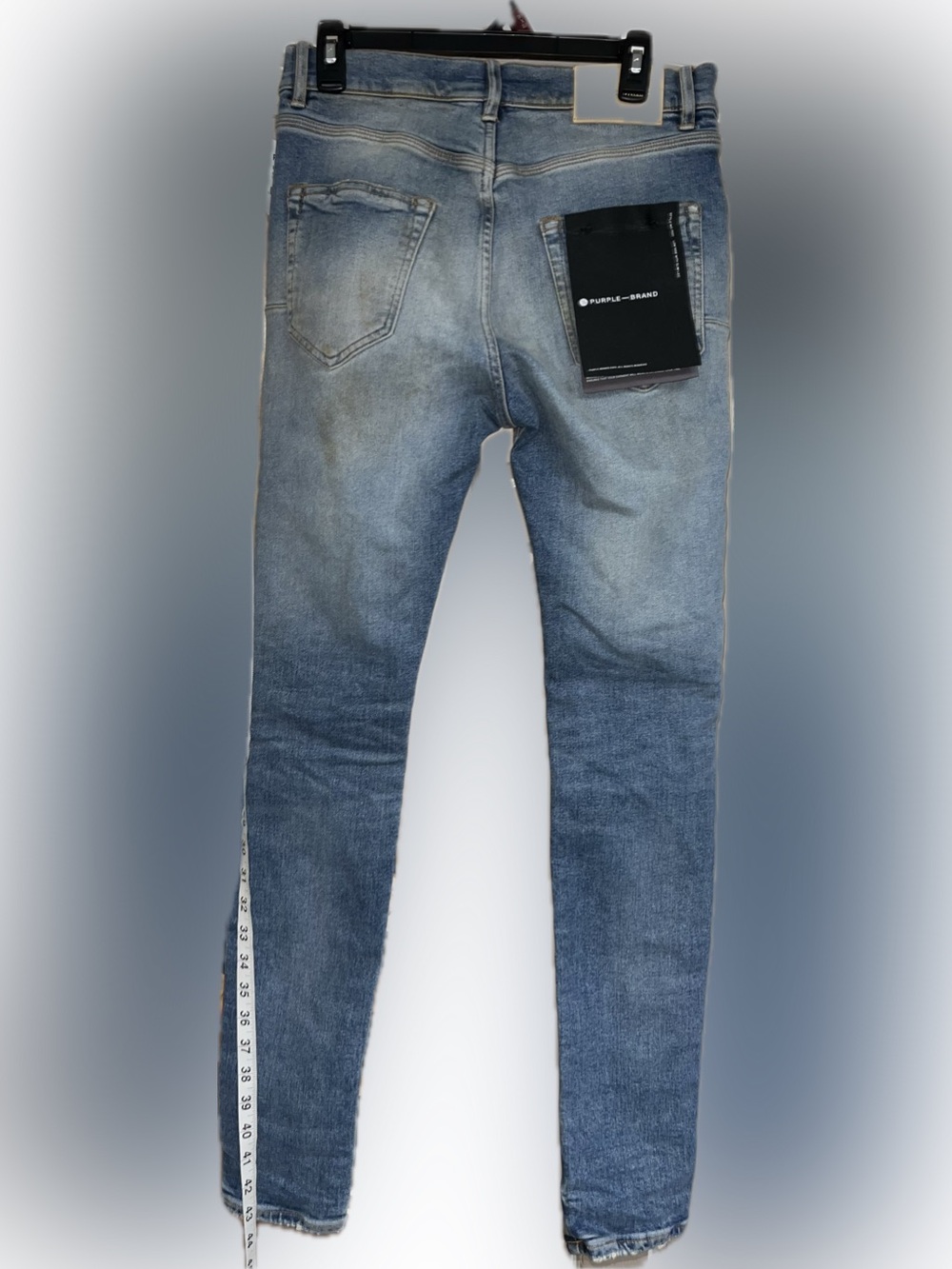 Nwt Purple brand made in Italy 33w  33inseam Fit Light Blue Distressed Mens Jean